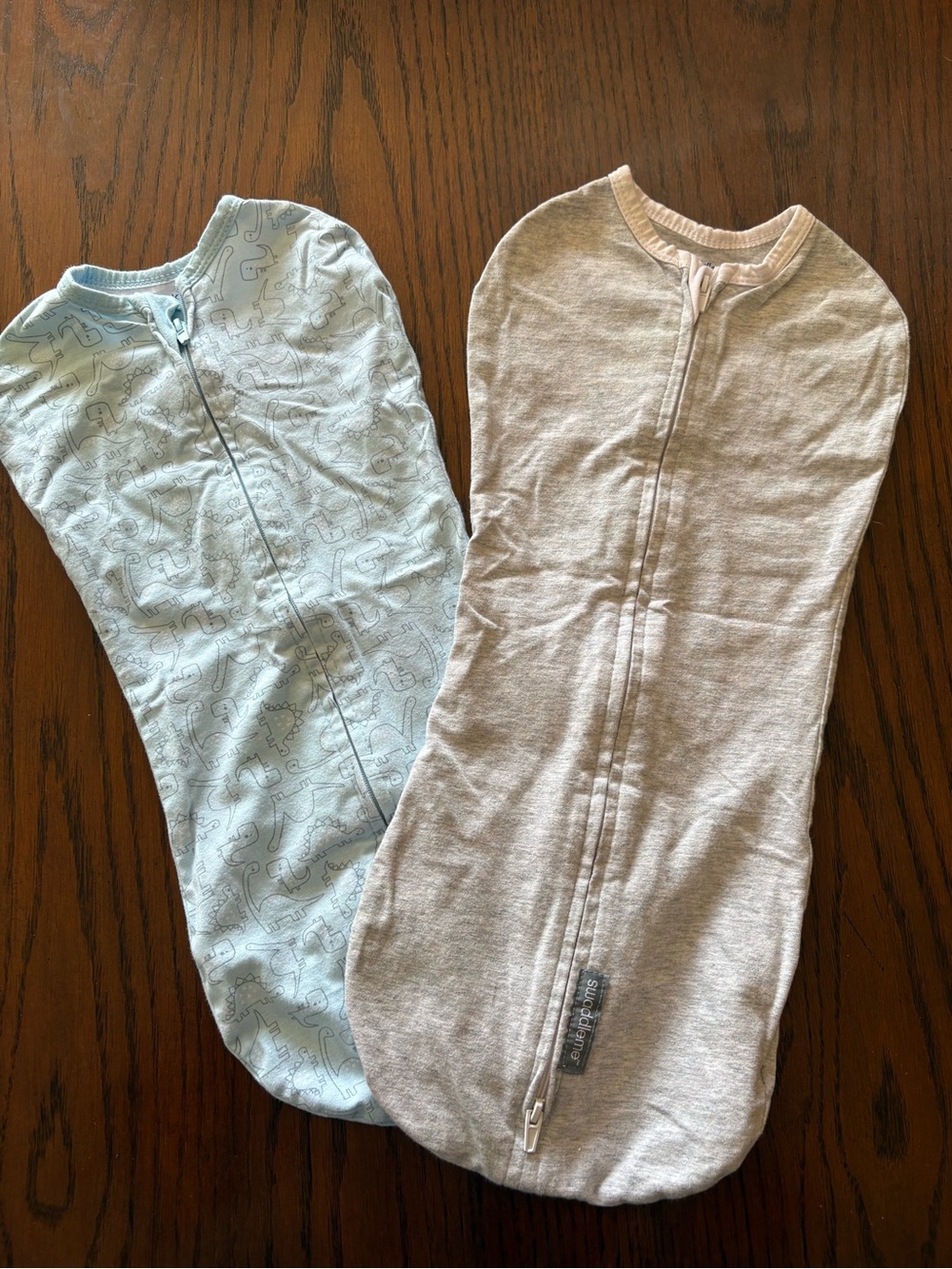 SwaddleMe Zip Sleep Sacks Duo - Light Blue & Light Gray